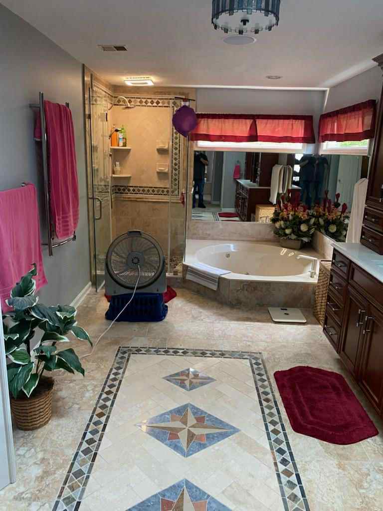 Luxury Shower with Herringbone Pattern