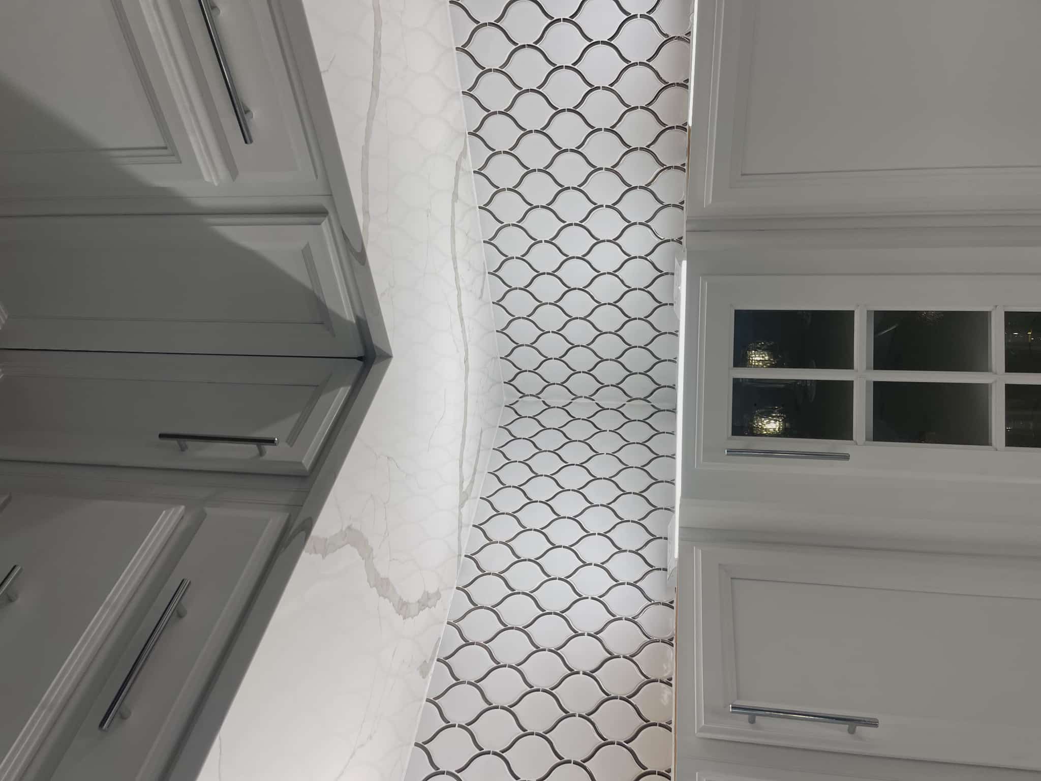 Modern Shower with Mosaic Feature Wall